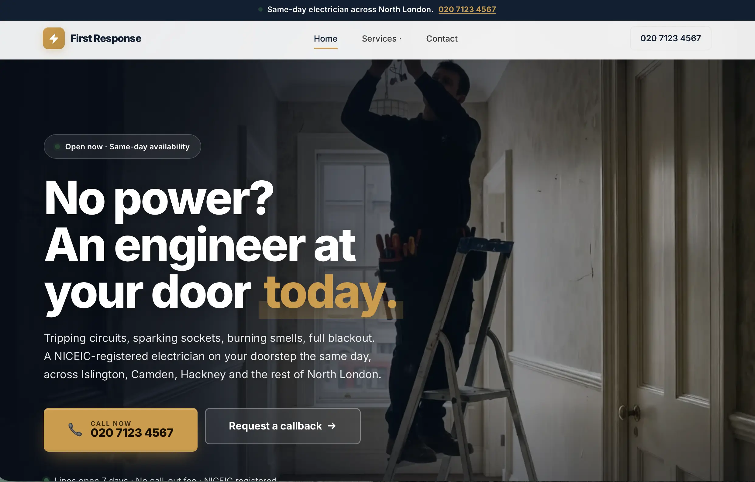 First Response Electricians demo site