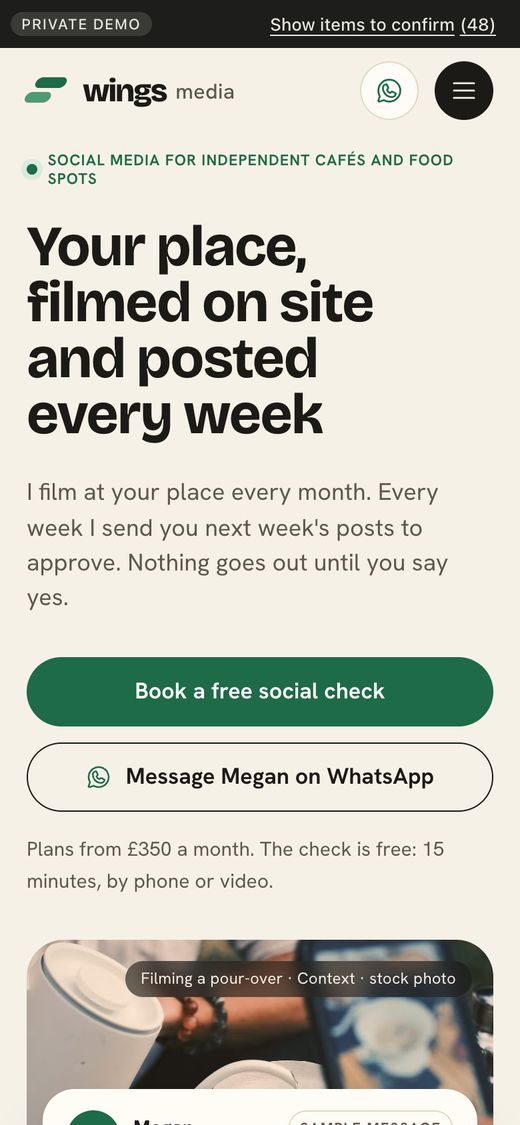 The Local Partner: the home page's first screen on a phone